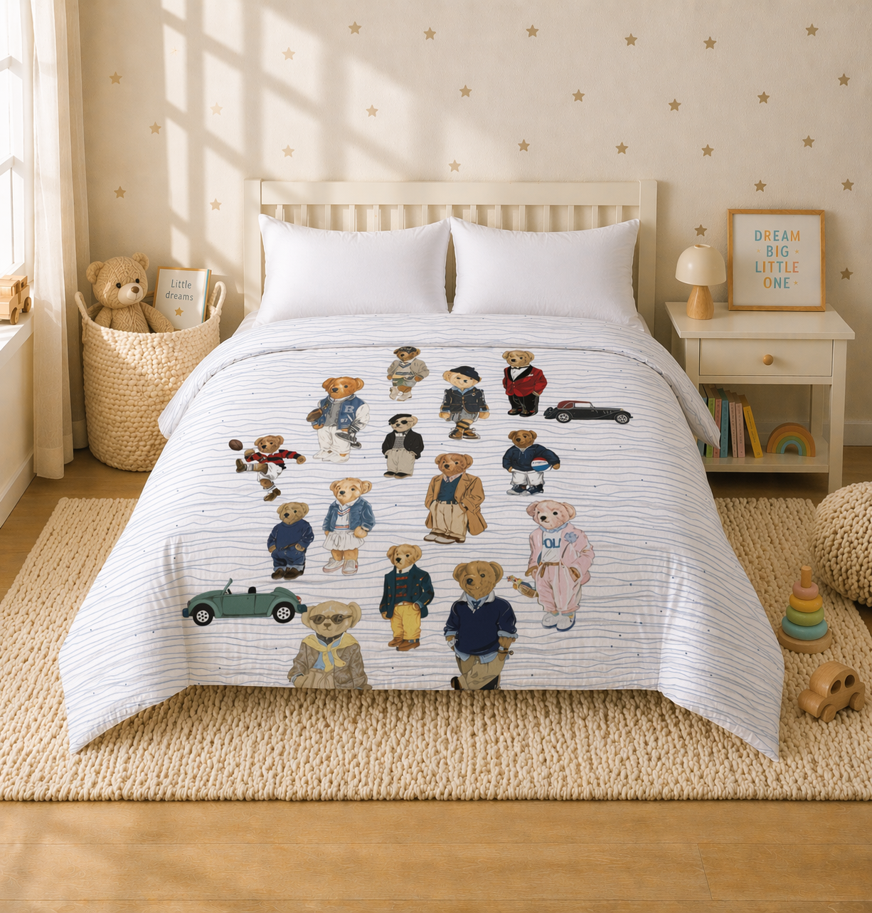 Polo Bear Reversible Kids Double Quilt
