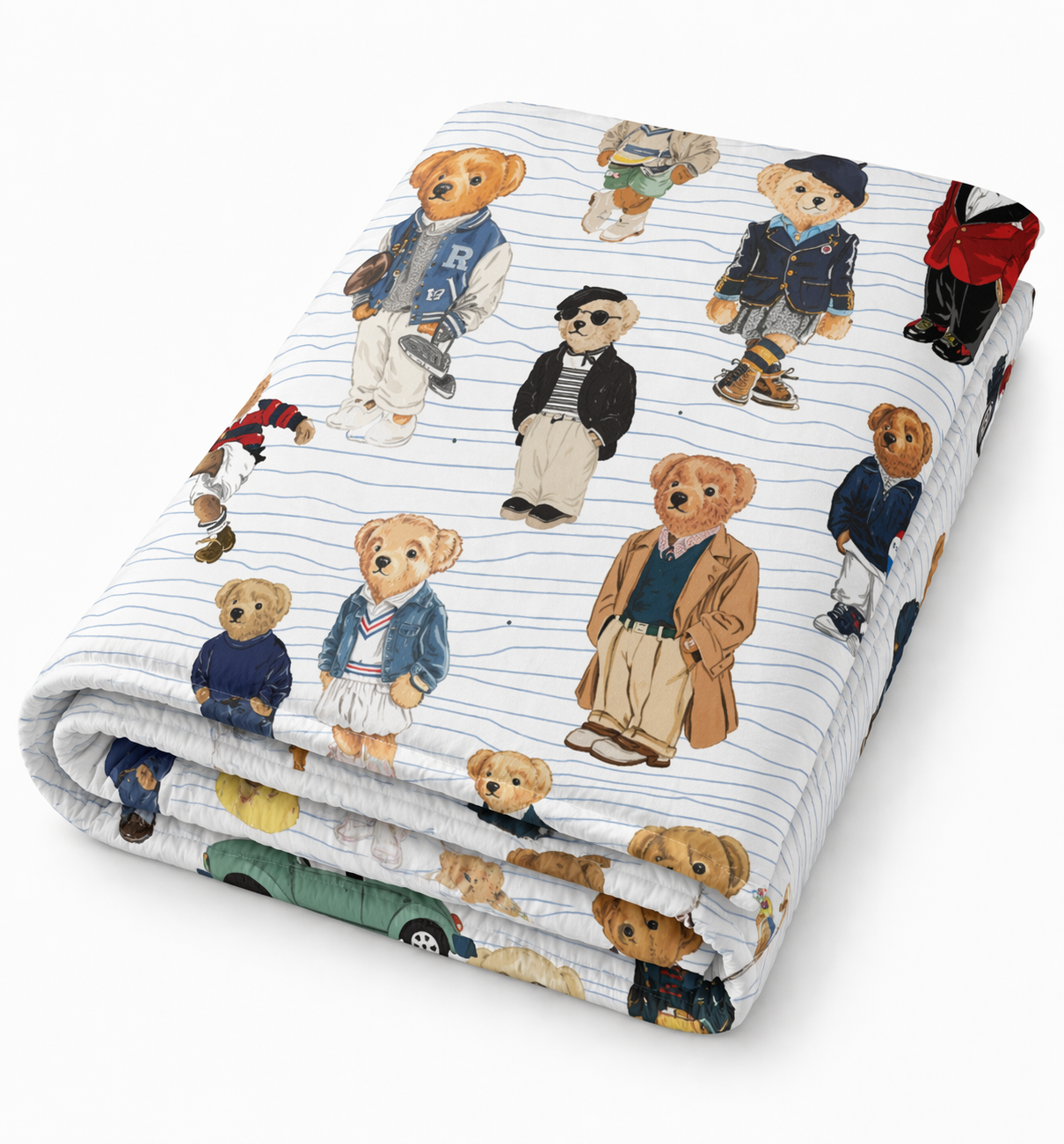 Polo Bear Reversible Kids Double Quilt