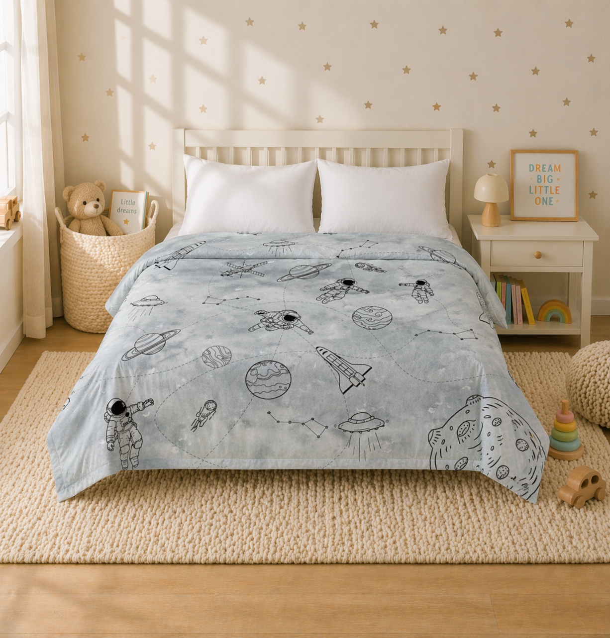 Space Station Kids Double Quilt