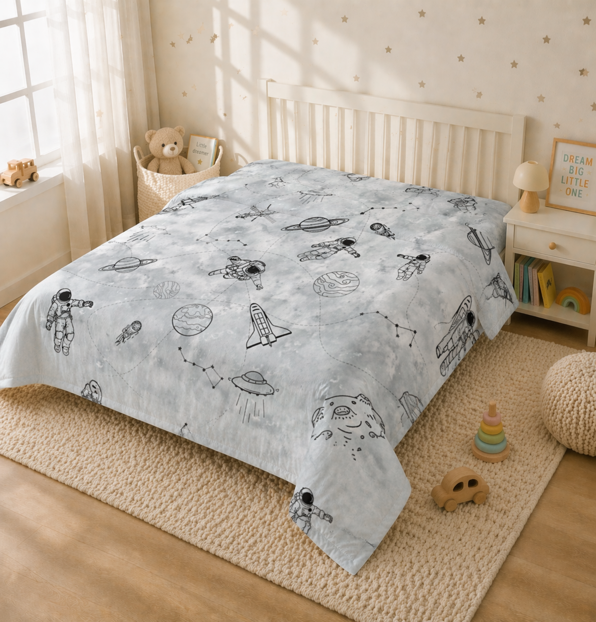 Space Station Kids Double Quilt