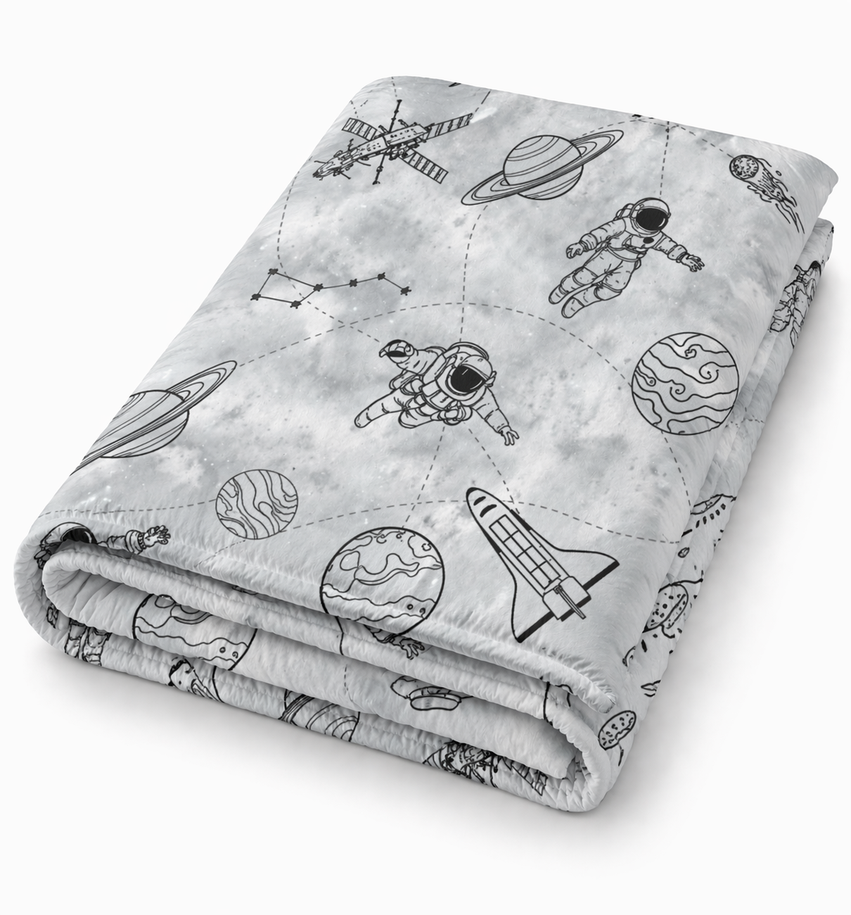 Space Station Kids Double Quilt