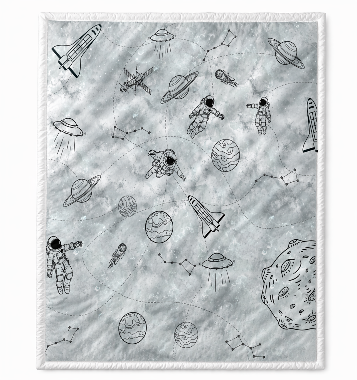 Space Station Kids Double Quilt