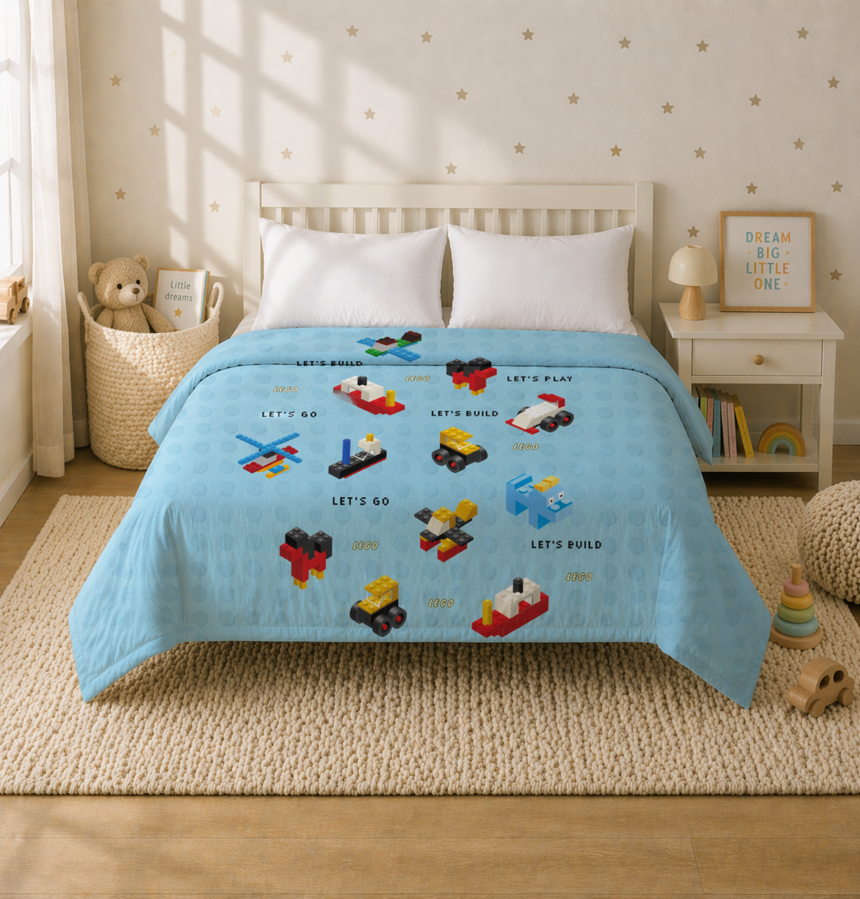 Lego Reversible Kids Double Quilt