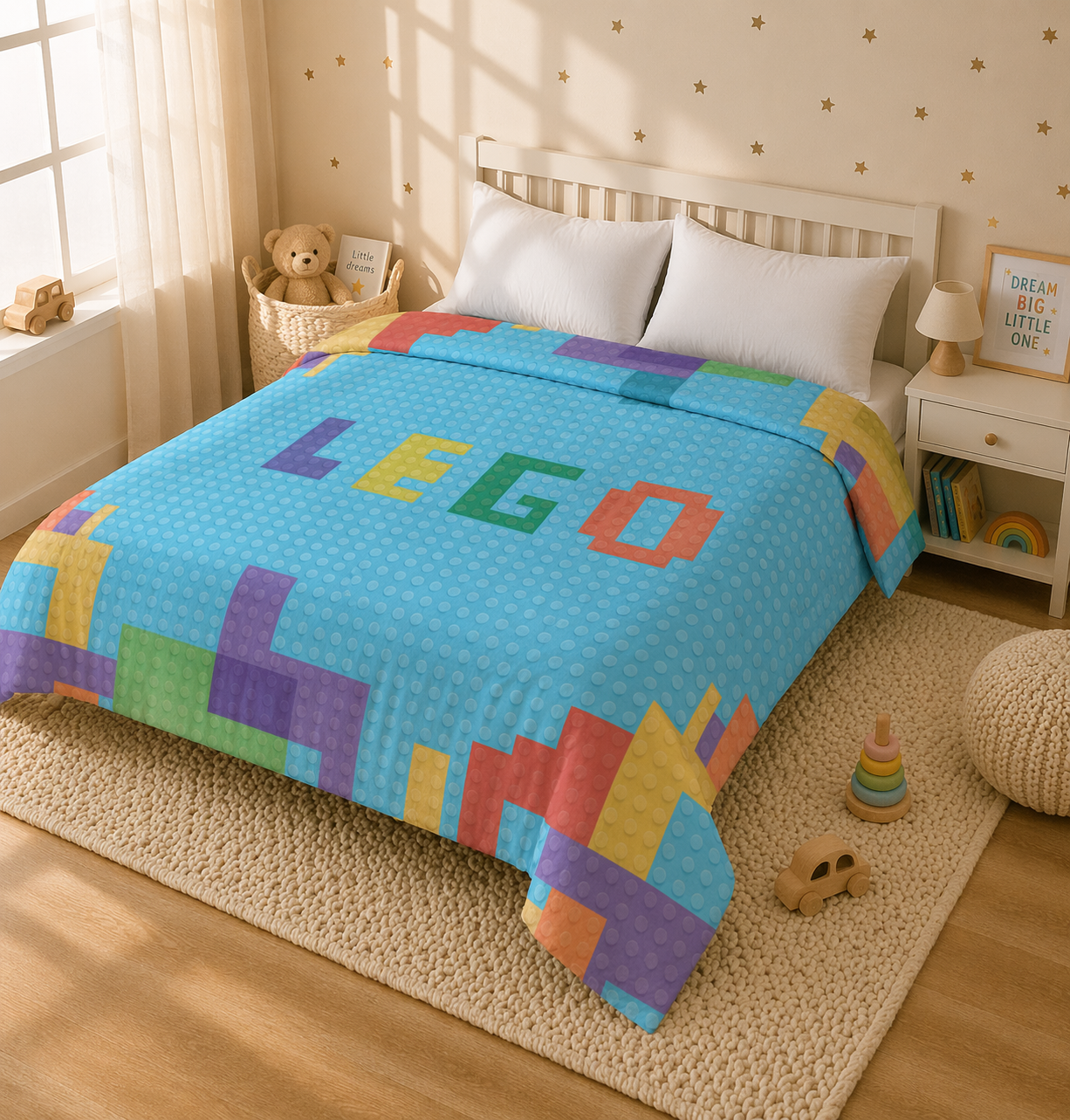 Lego Reversible Kids Double Quilt