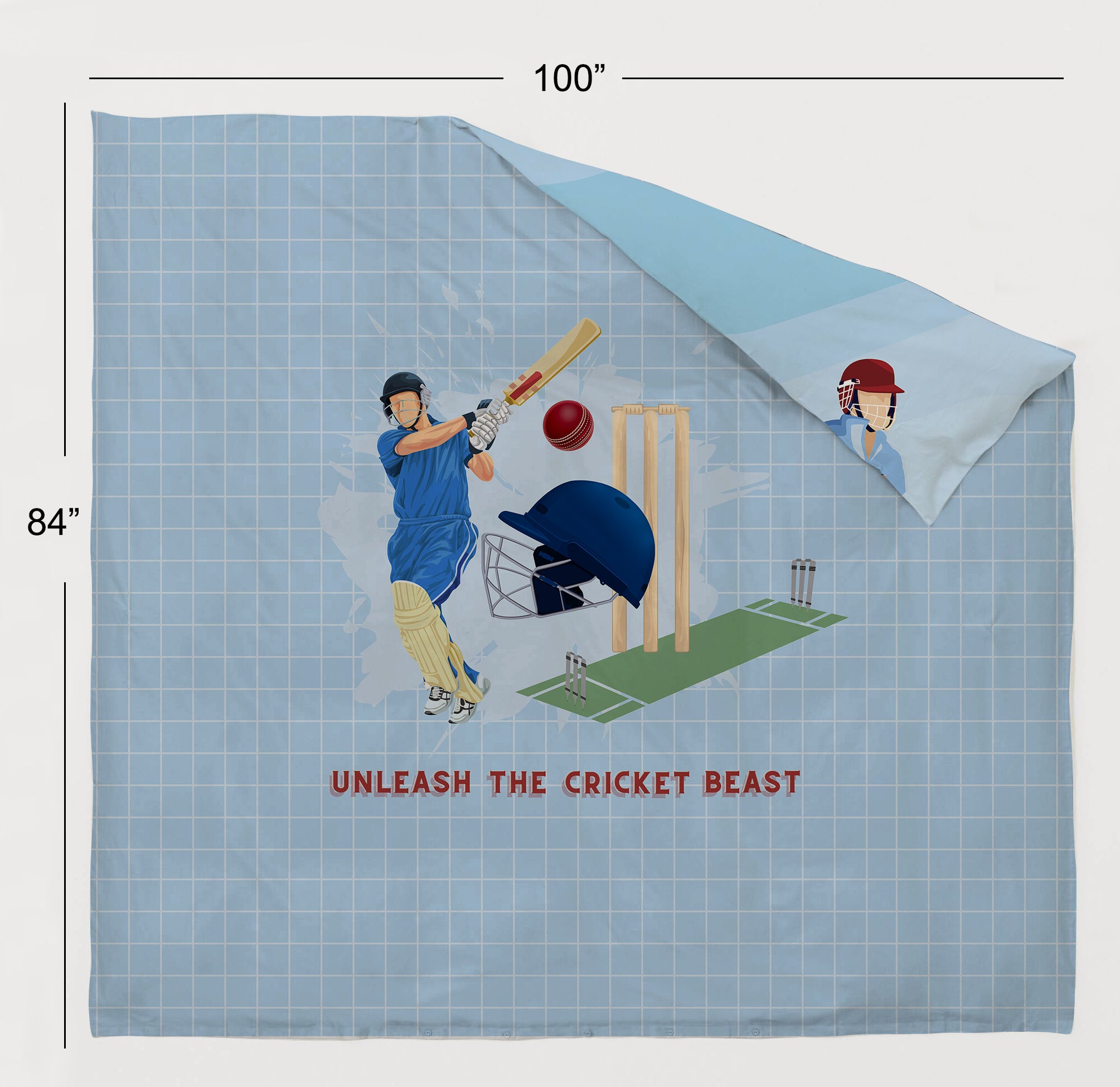 Cricket Champions Reversible Kids Double Quilt