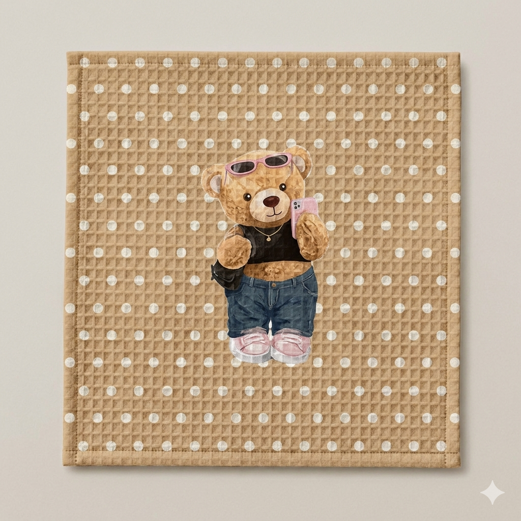 Polar Bear Waffle Cotton Hankies – Set of 3