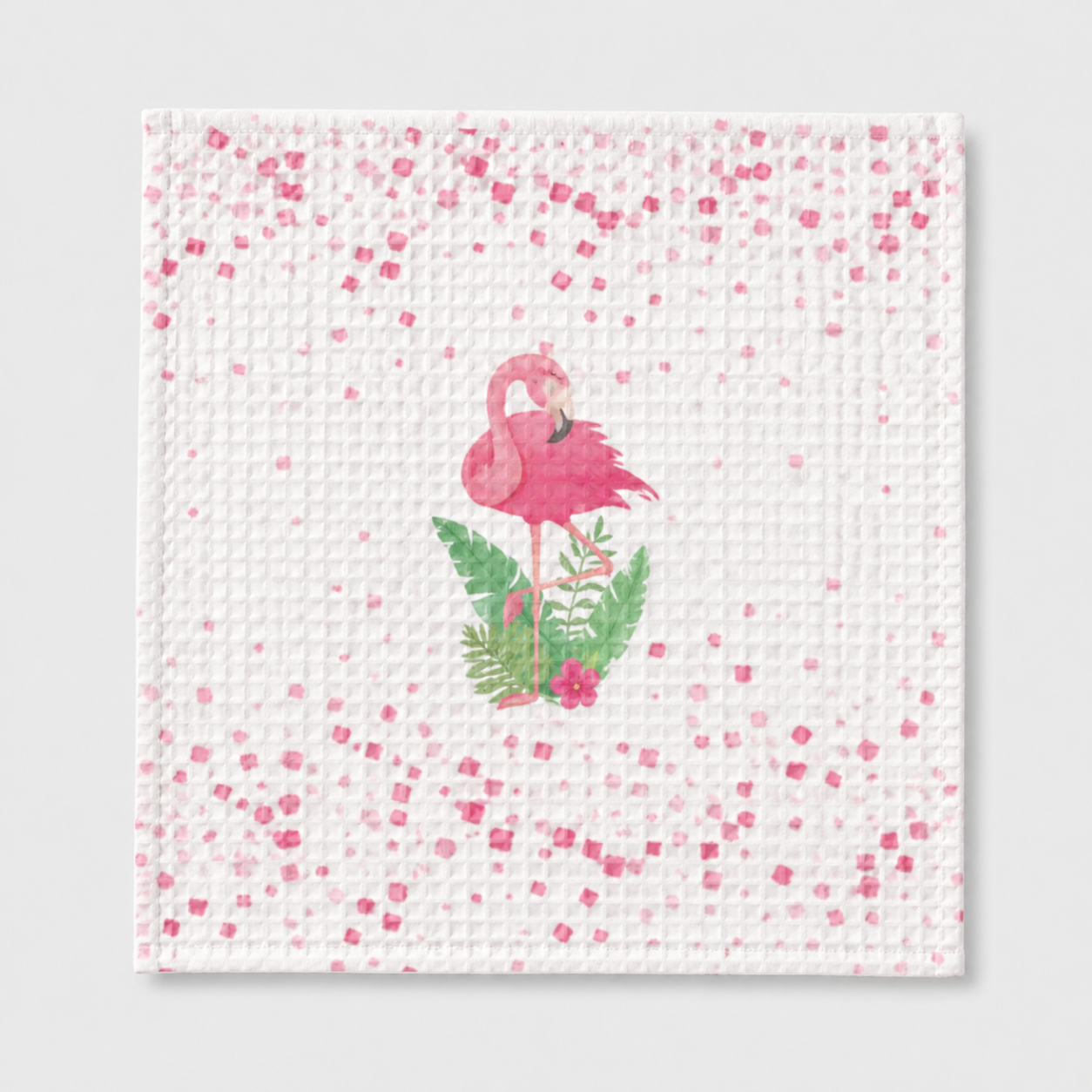 Flamingo Waffle Cotton Hankies – Set of 3