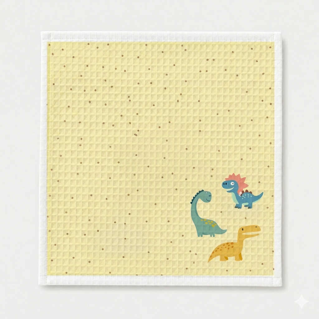 Dino Waffle Cotton Hankies – Set of 3