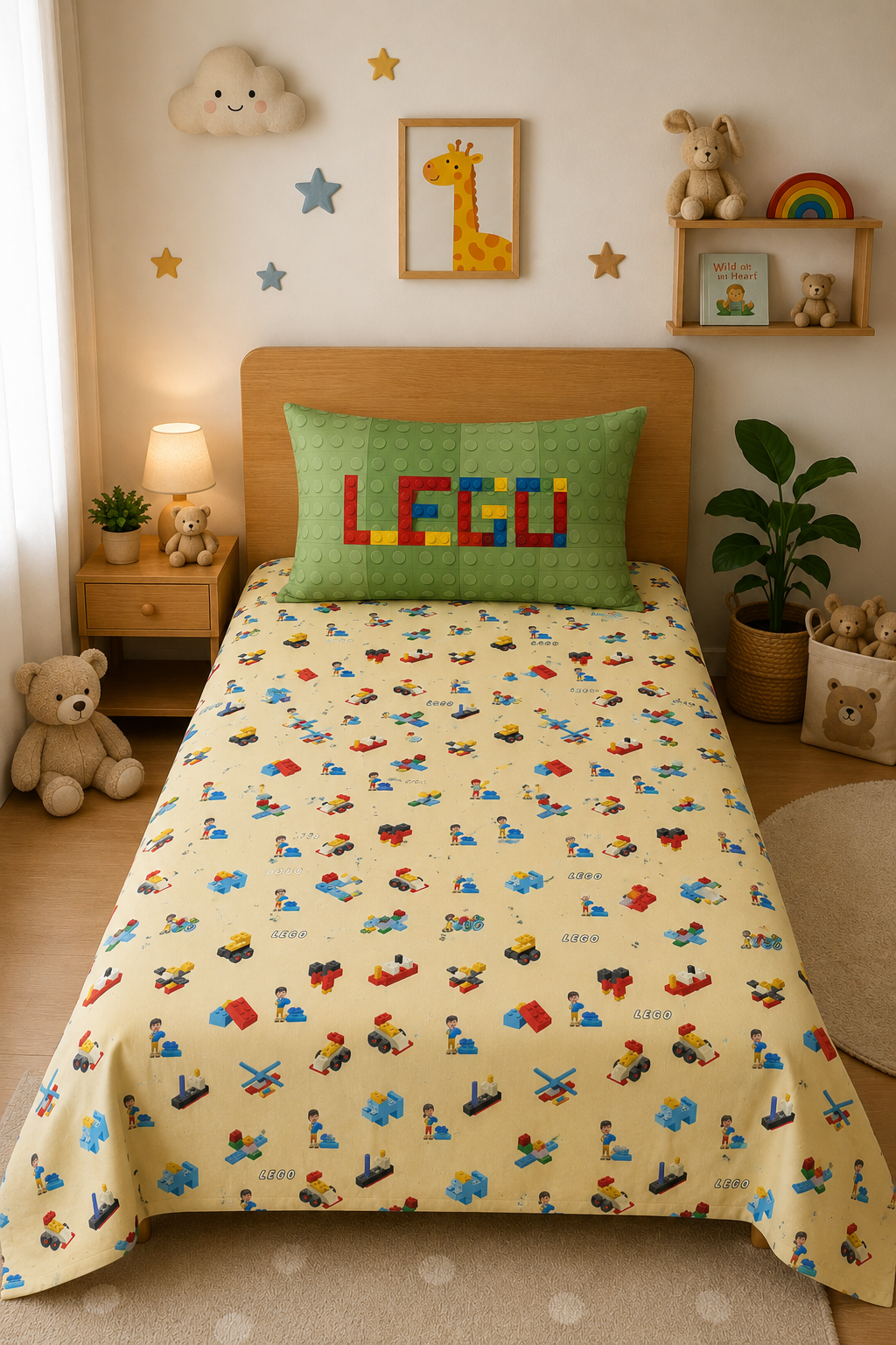 Lego 100% Cotton Single Bedsheet – 300 TC