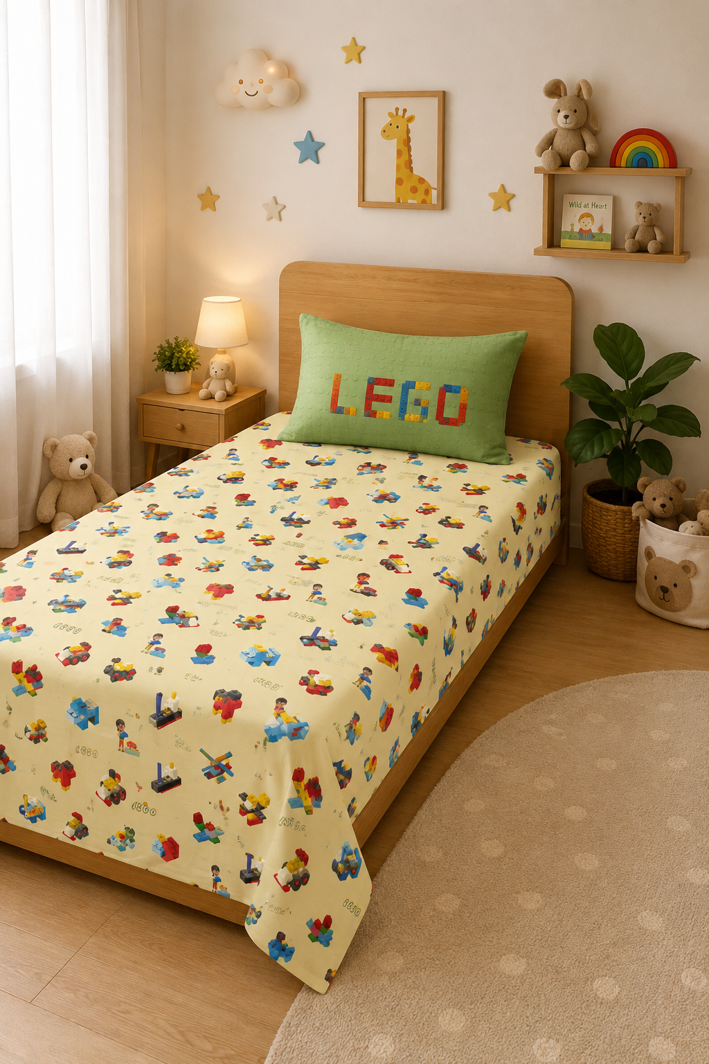 Lego 100% Cotton Single Bedsheet – 300 TC