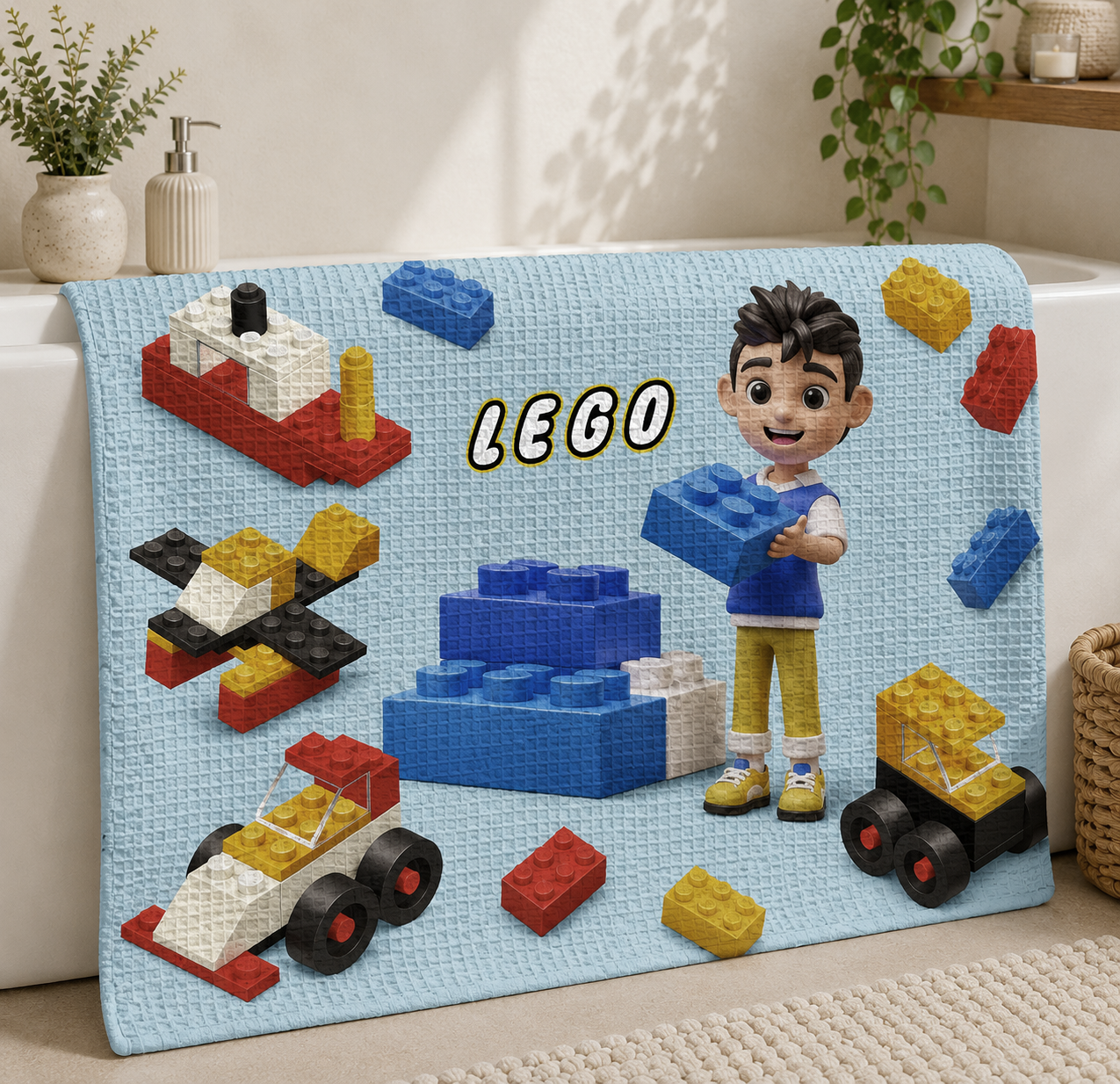 Lego Waffle Bath Towel – 100% Cotton