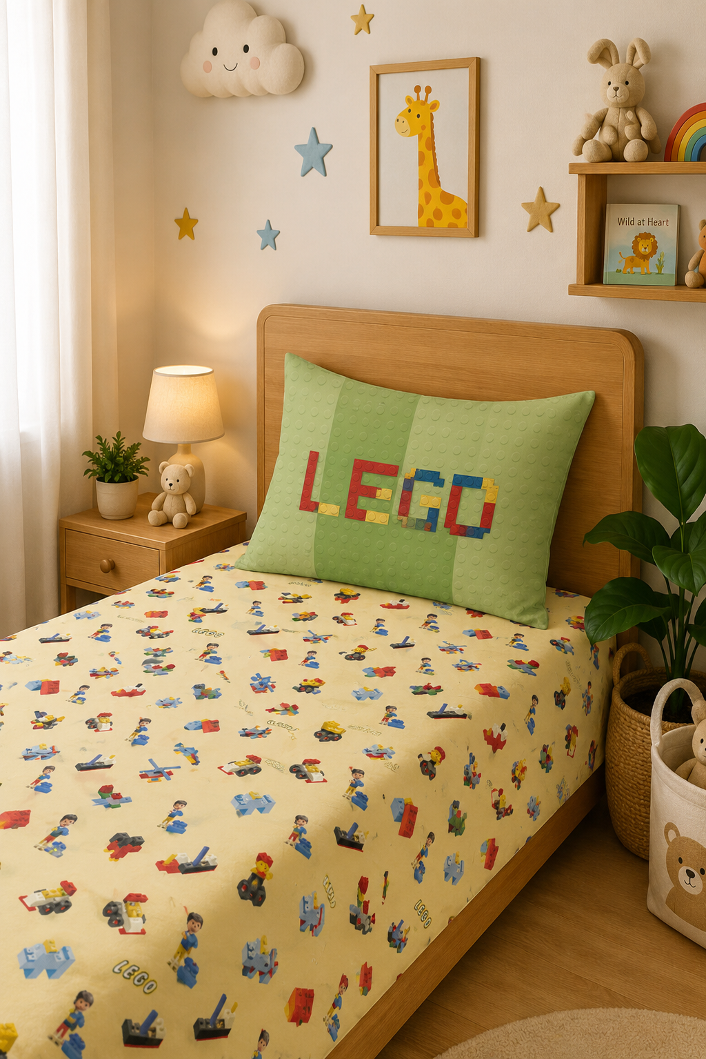 Lego 100% Cotton Single Bedsheet – 300 TC