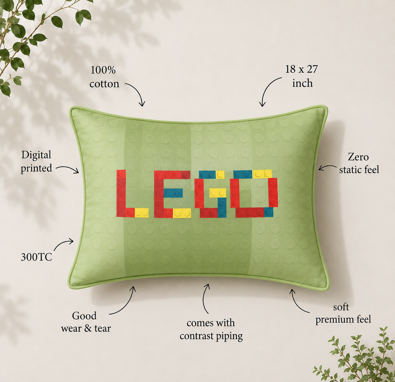 Lego 100% Cotton Single Bedsheet – 300 TC