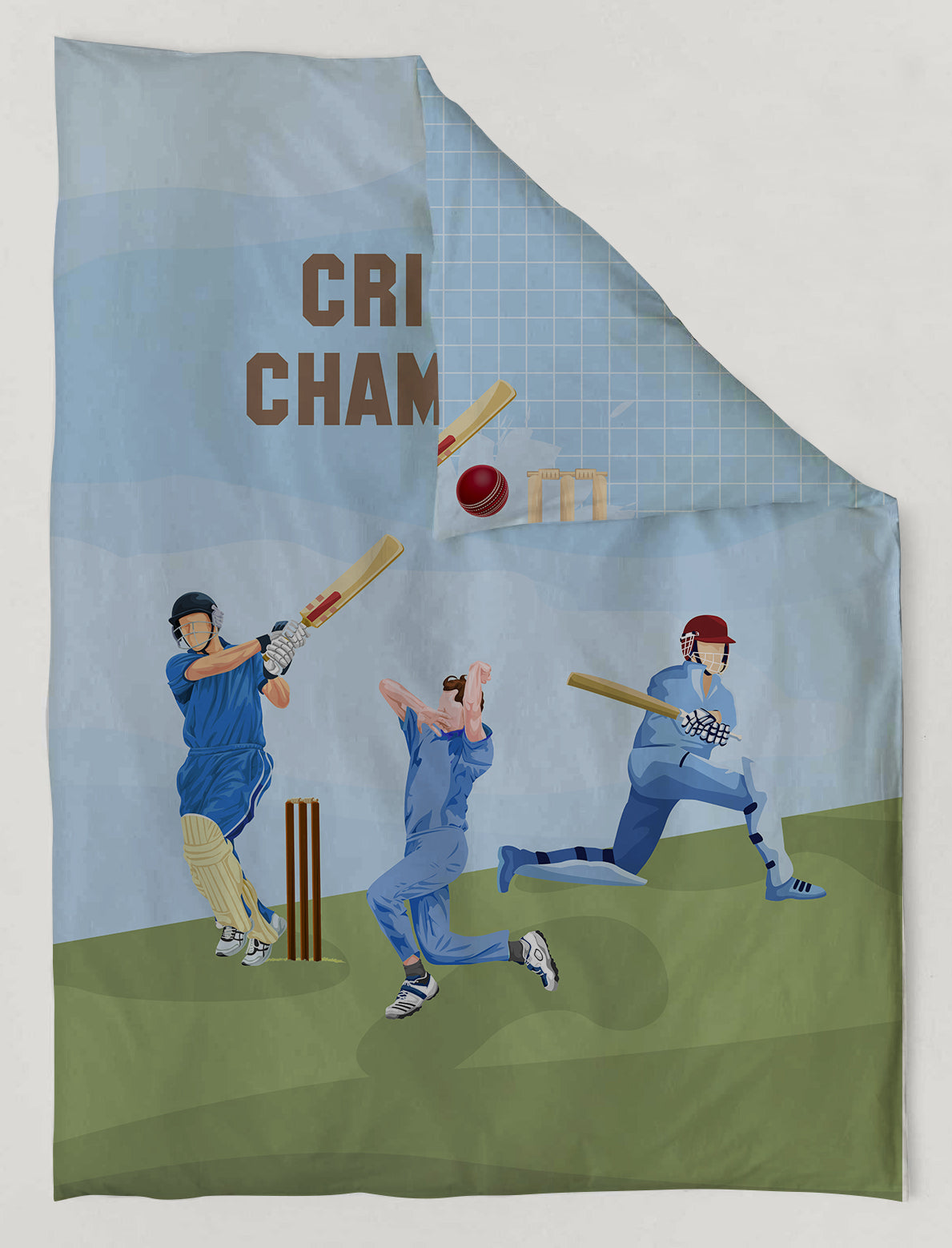 Cricket Champions Reversible Kids Single Quilt