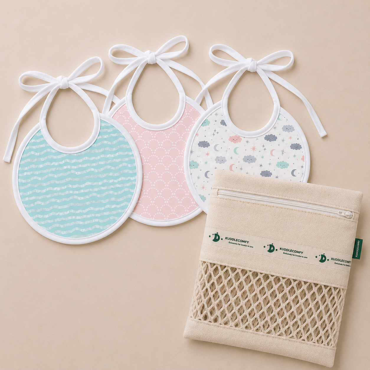 Mermaid Muslin Bib – Set of 3