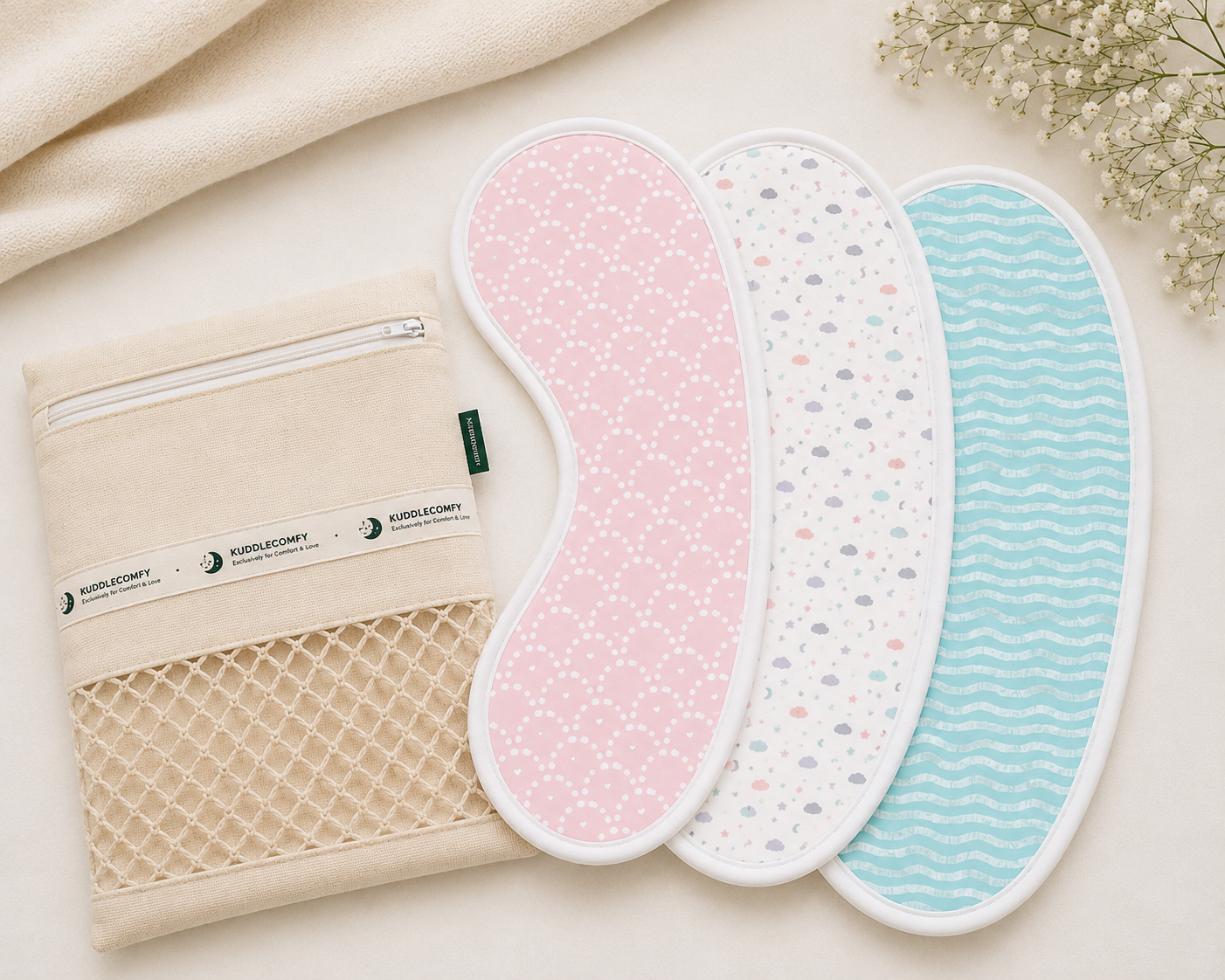 Mermaid Muslin Burp Cloth – Set of 3 | Ultra-Soft & Absorbent