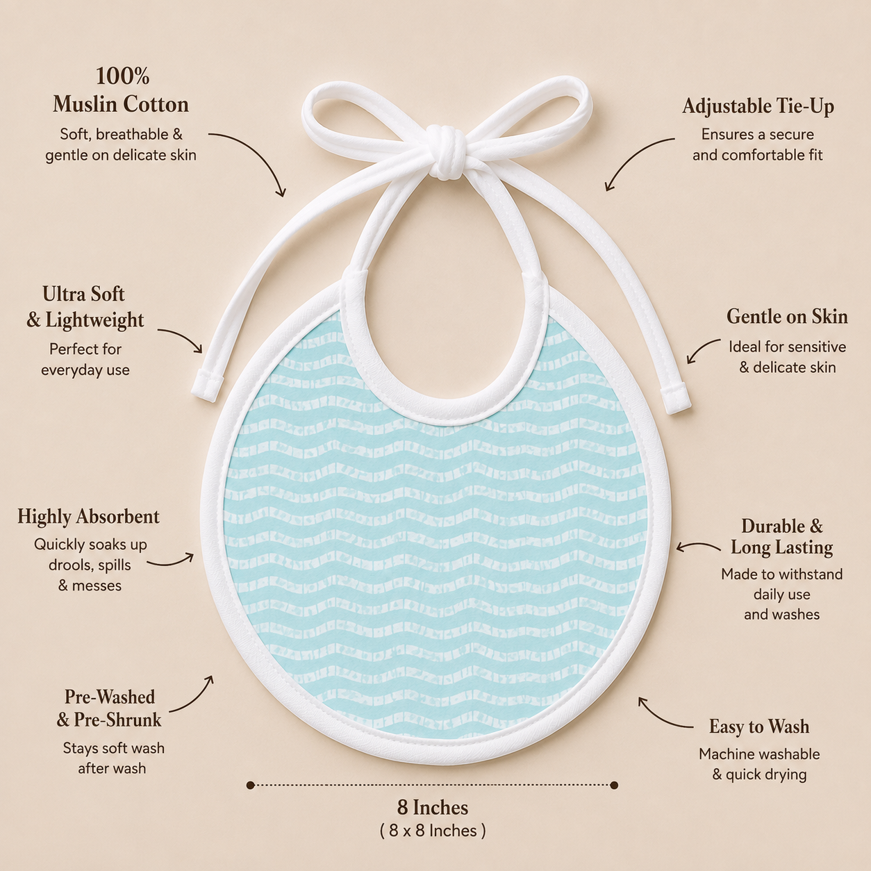 Mermaid Muslin Bib – Set of 3