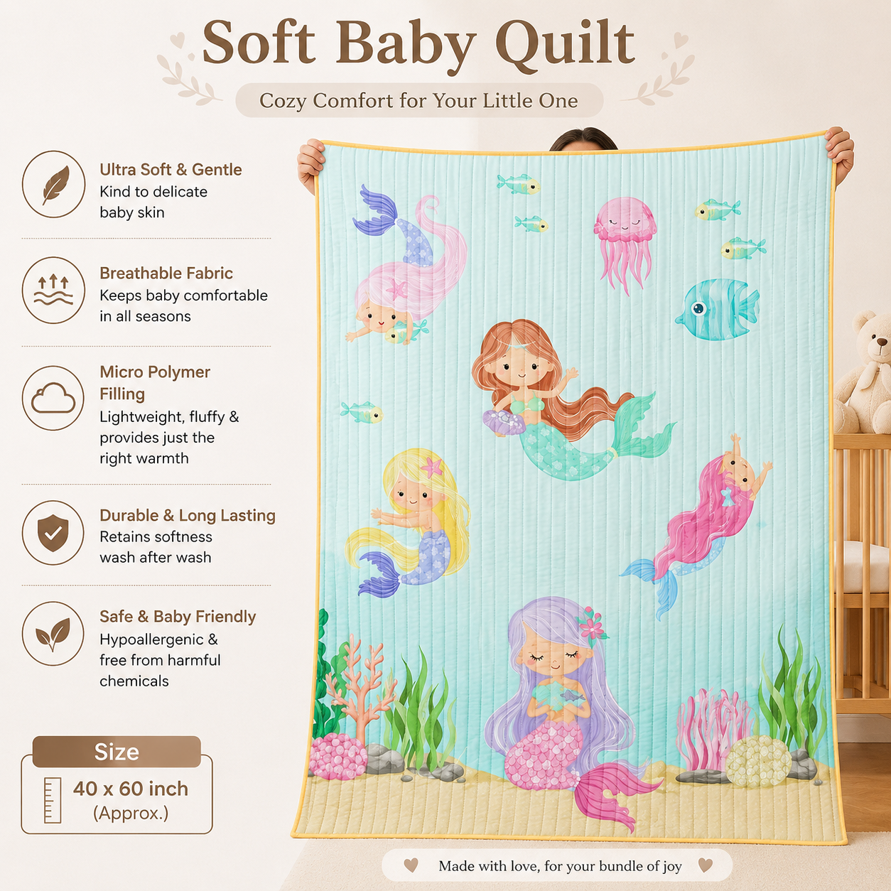 Mermaid Baby Quilt