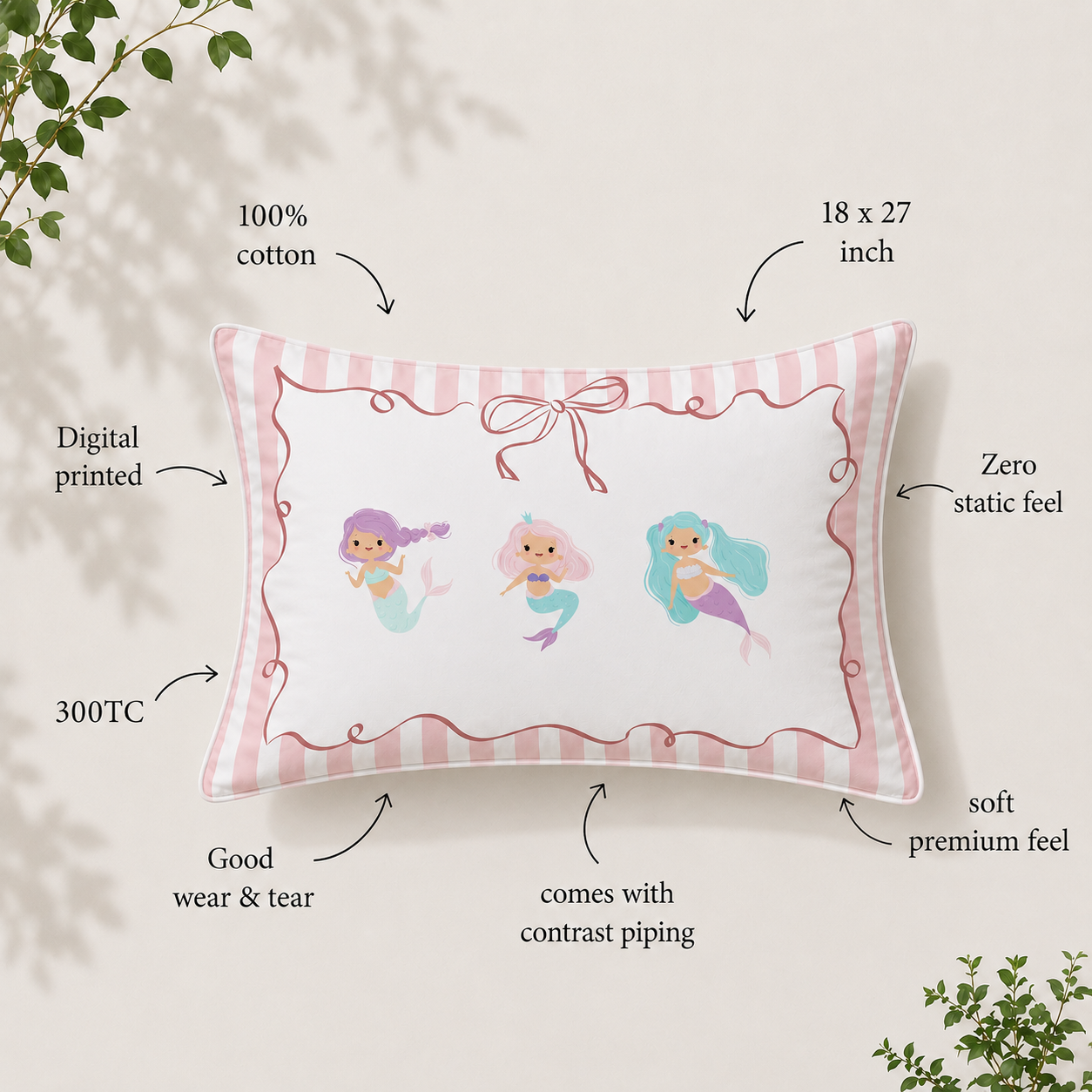 The Little Mermaid 100% Cotton Single Bedsheet – 300 TC