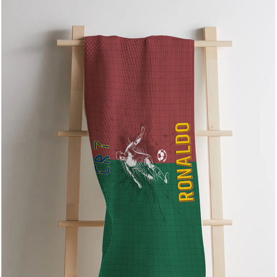 Football Waffle Bath Towel – 100% Cotton