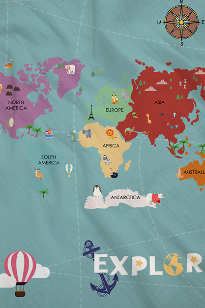 Underwater world 100% Cotton Single Bedsheet – 300 TC