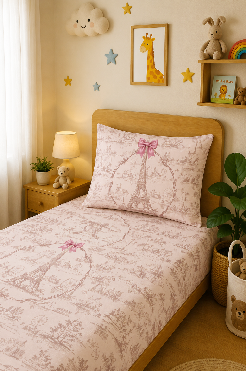 A Day In Paris 100% Cotton Single Bedsheet – 300 TC