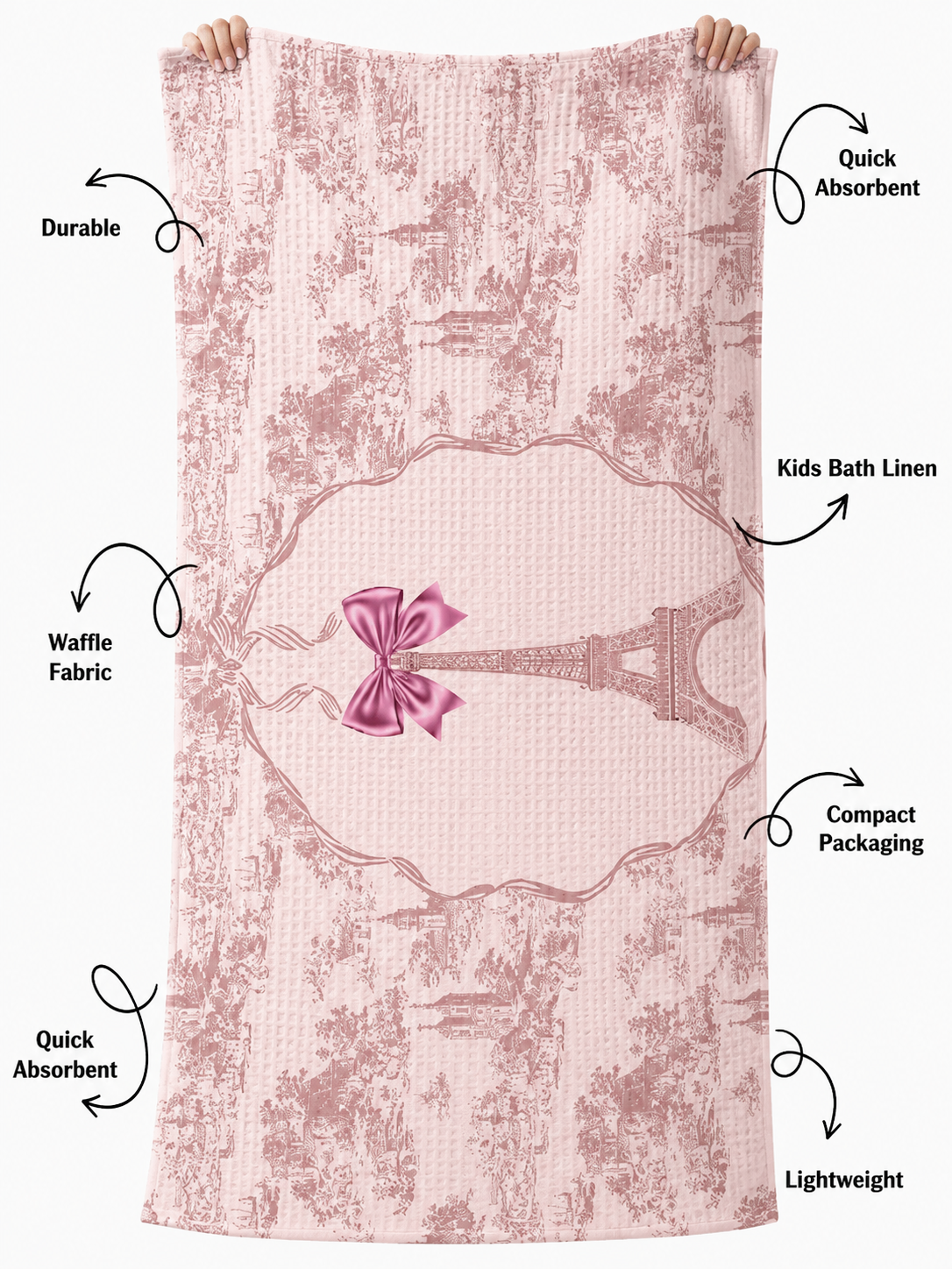 A day In Paris Waffle Bath Towel – 100% Cotton