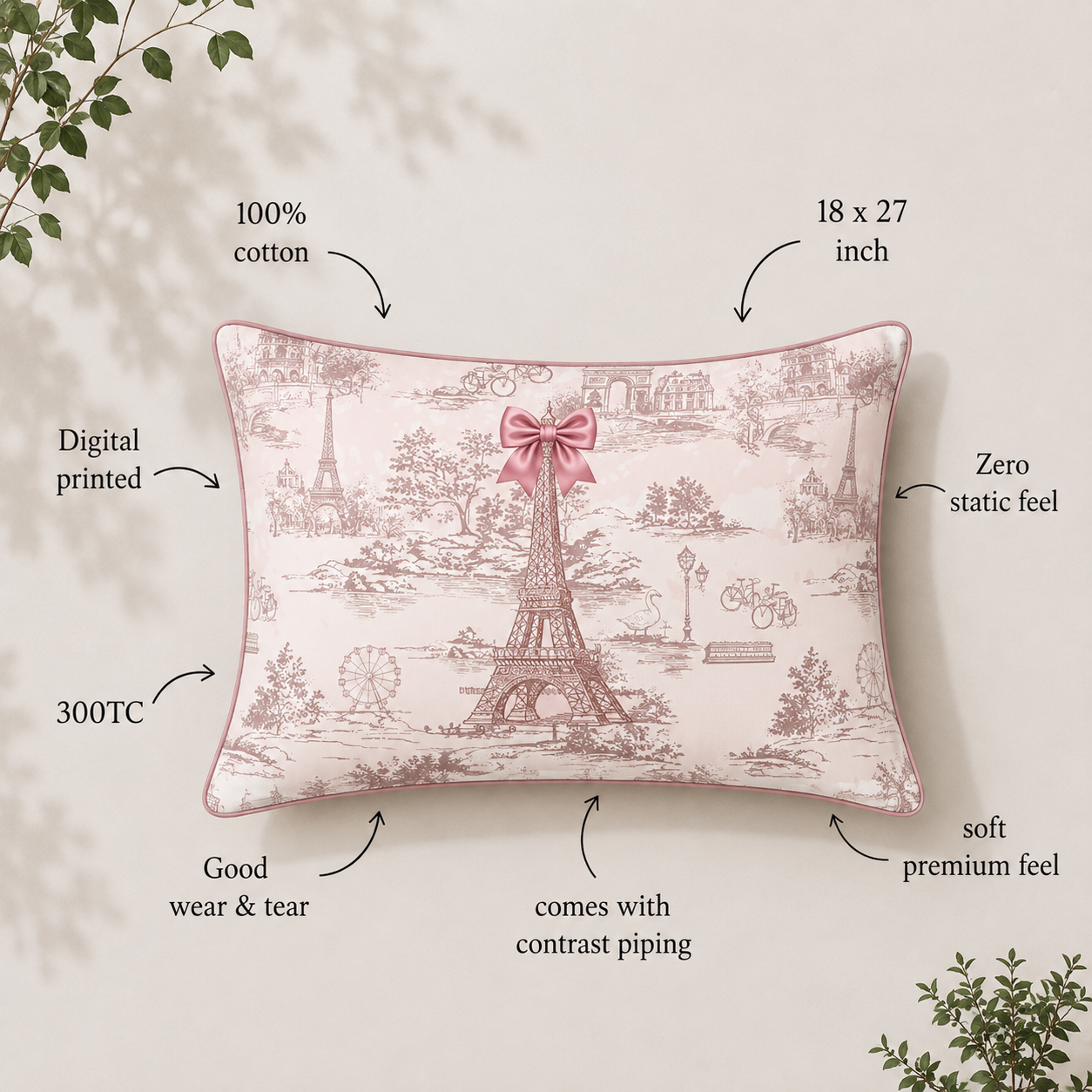 A Day In Paris 100% Cotton Double Bedsheet