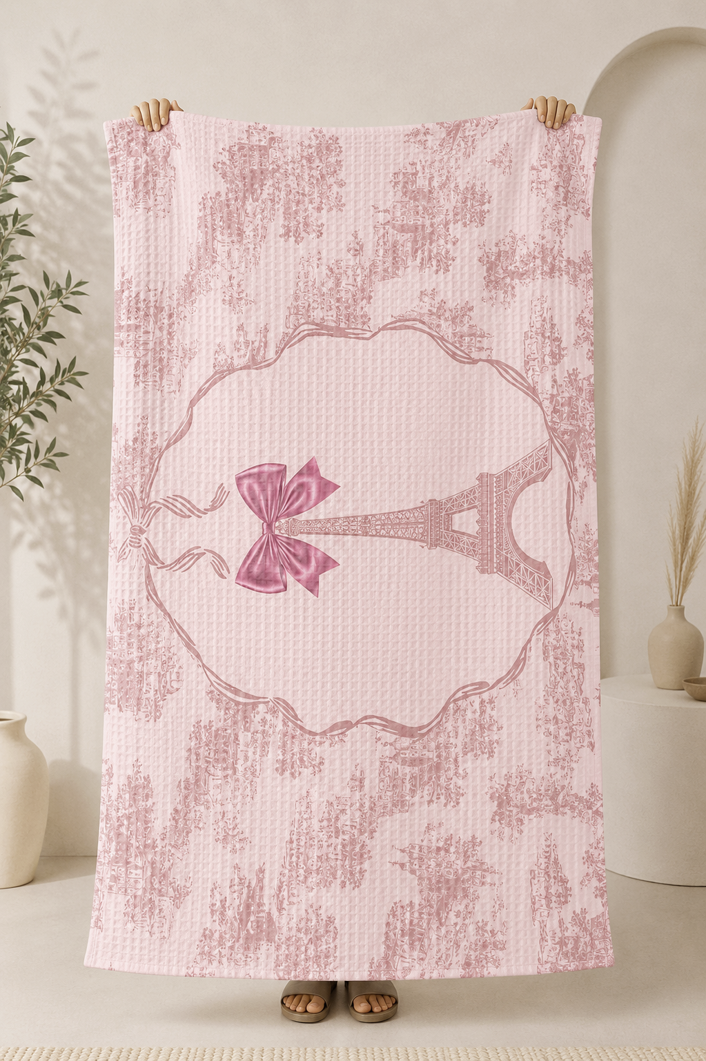 A day In Paris Waffle Bath Towel – 100% Cotton