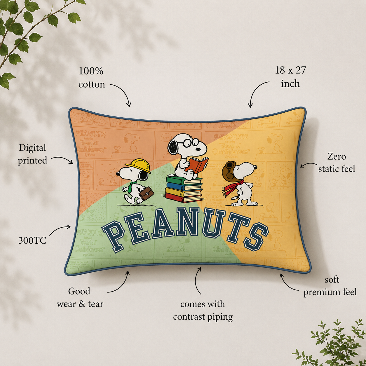 Peanuts 100% Cotton Double Bedsheet