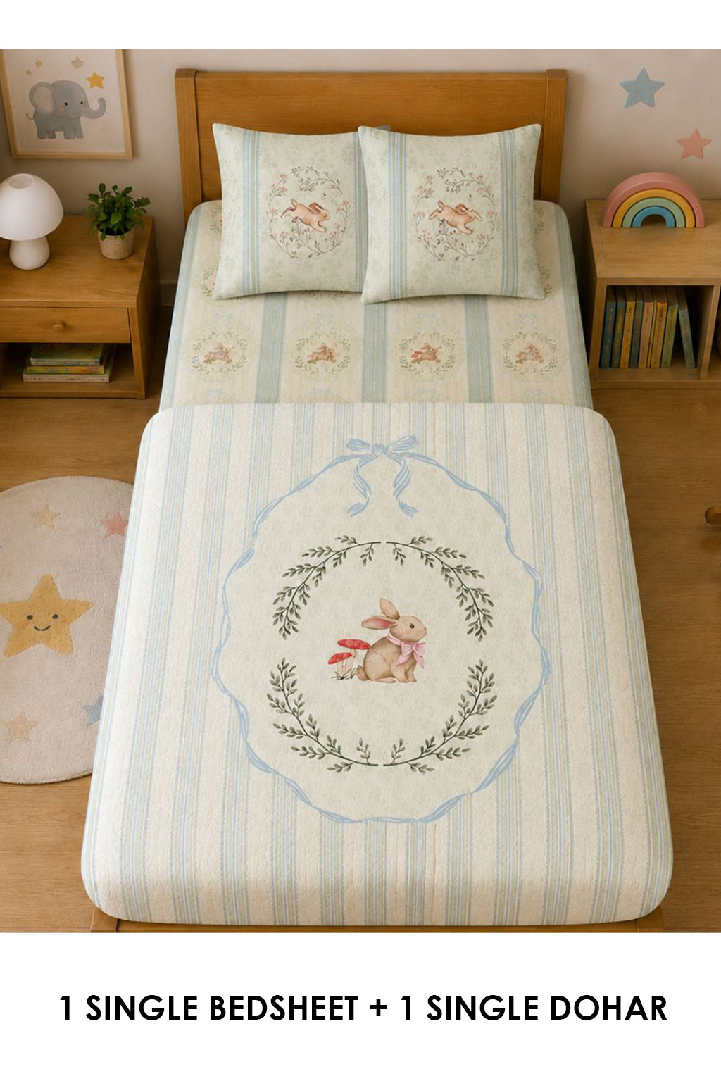 Peter Rabbit Kids Single Bedsheet & Dohar Combo