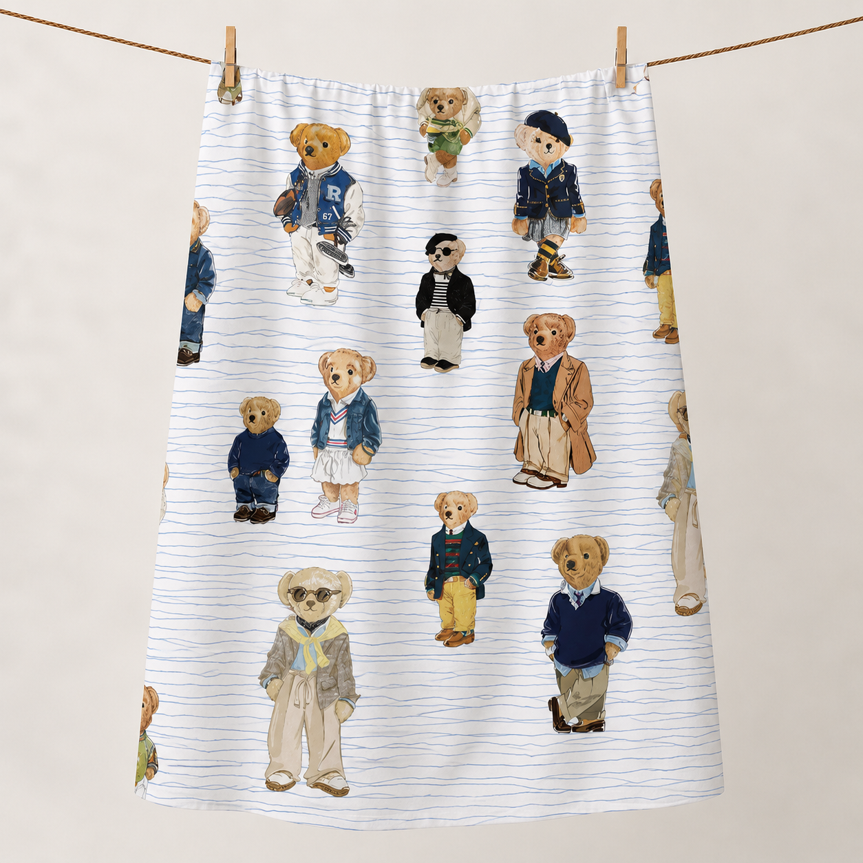 Polo Bear 100% Cotton Single Bedsheet – 300 TC