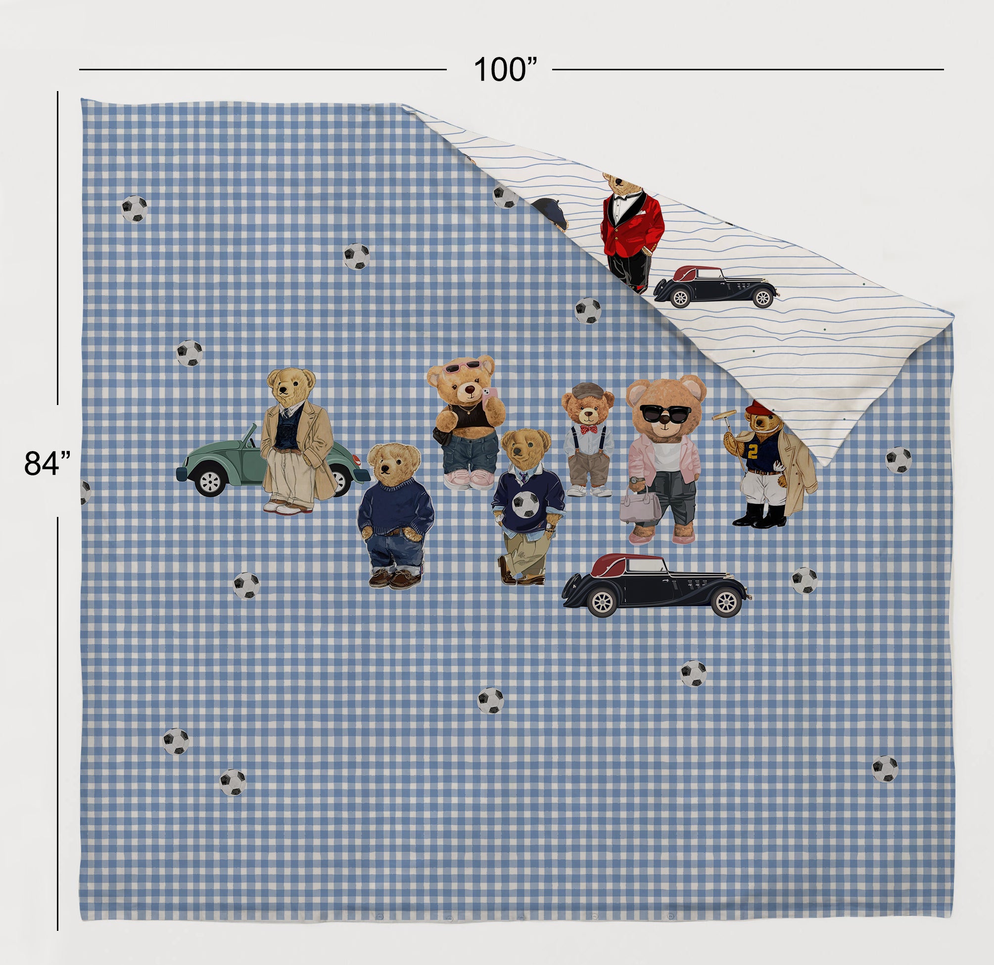 Polo Kids Room Combo – King Size Bedsheet + Reversible Kids Double Quilt