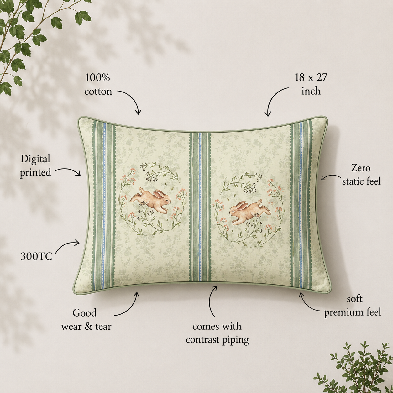 Peter Rabbit 100% Cotton Single Bedsheet – 300 TC