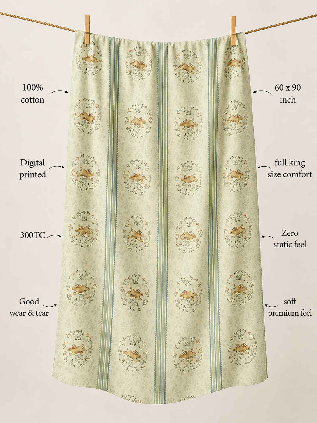 Peter Rabbit Kids Single Bedsheet & Dohar Combo