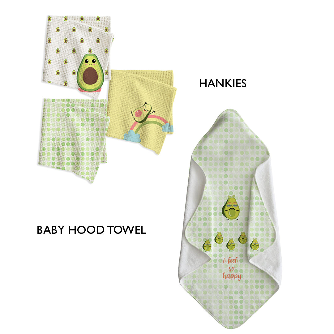 Avocado Kids Bath Linen Combo – Hood Towel + Hankies