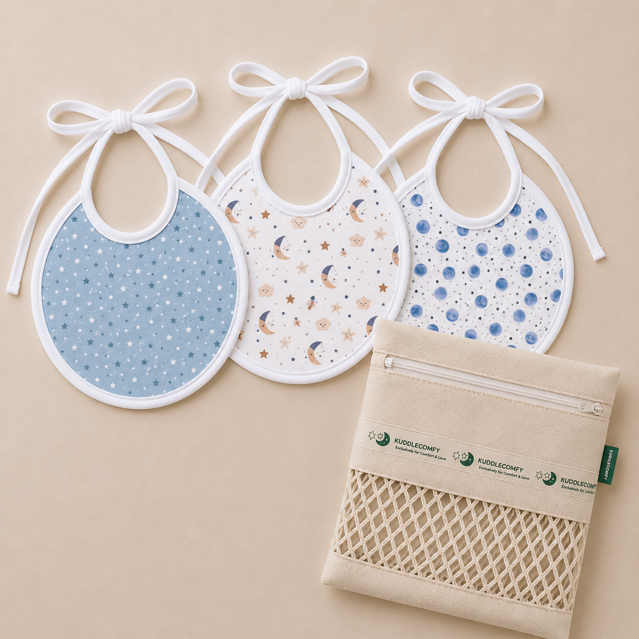 Space Muslin Bib – Set of 3