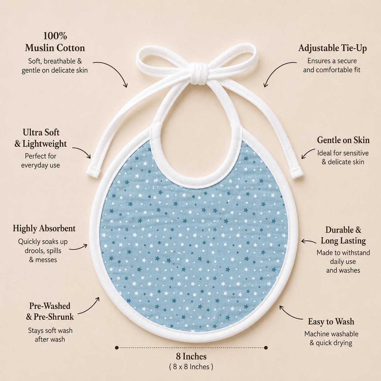 Space Muslin Bib – Set of 3