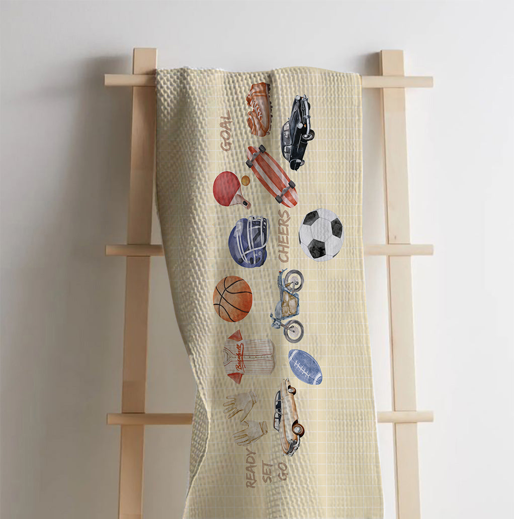 Sports Waffle Bath Towel – 100% Cotton