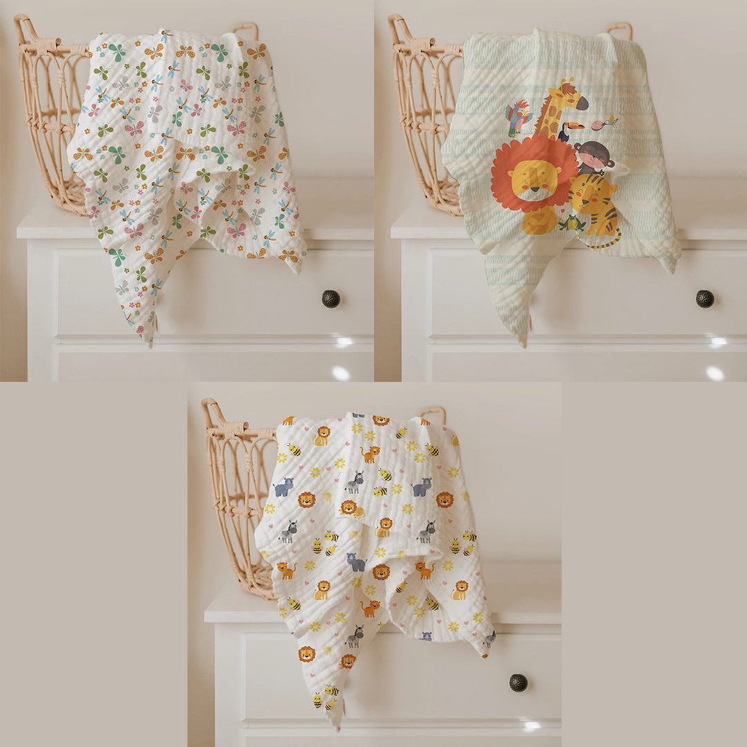 Jungle Muslin Swaddle Set – Set of 3