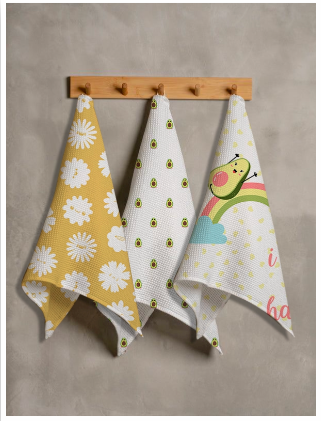 Avo Waffle Hand Towel Set – Set of 3