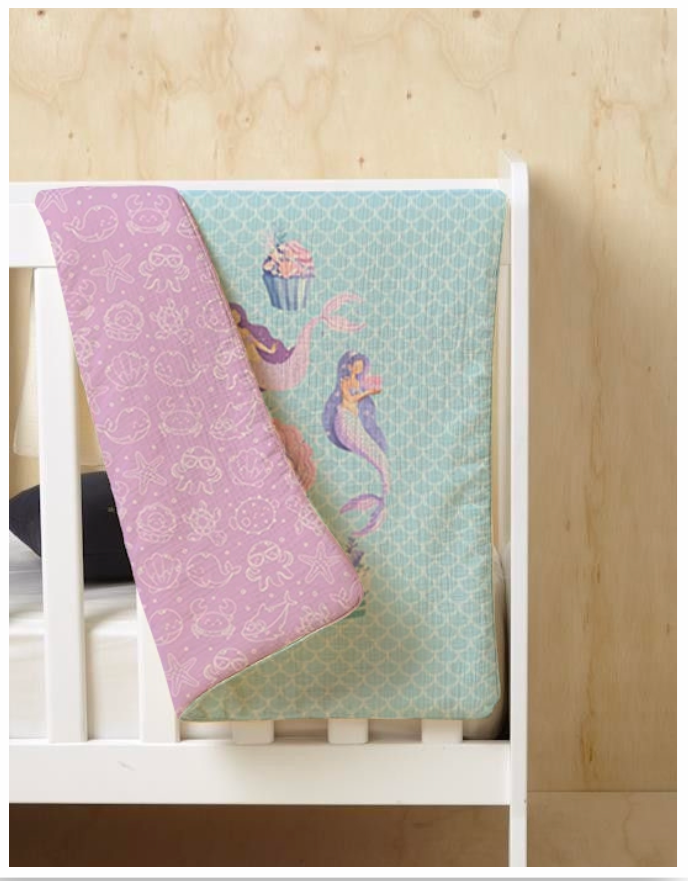 Mermaid Reversible Kids Single Quilt