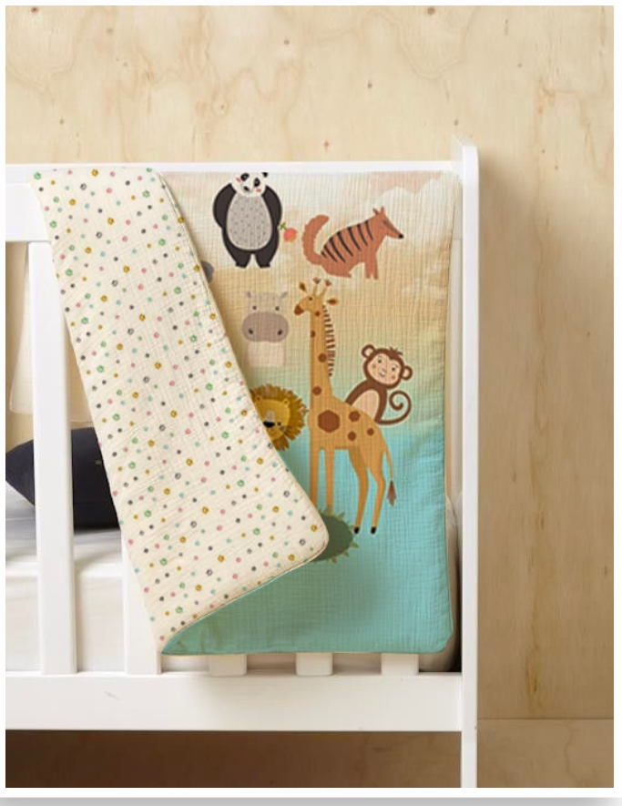 Jungle Reversible Baby Quilt