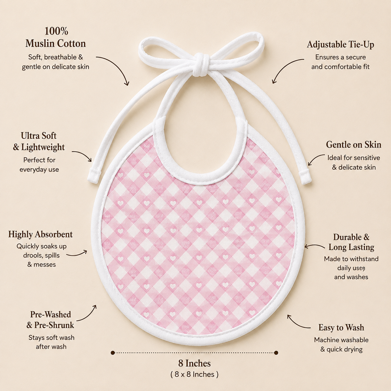 Unicorn Muslin Bib – Set of 3