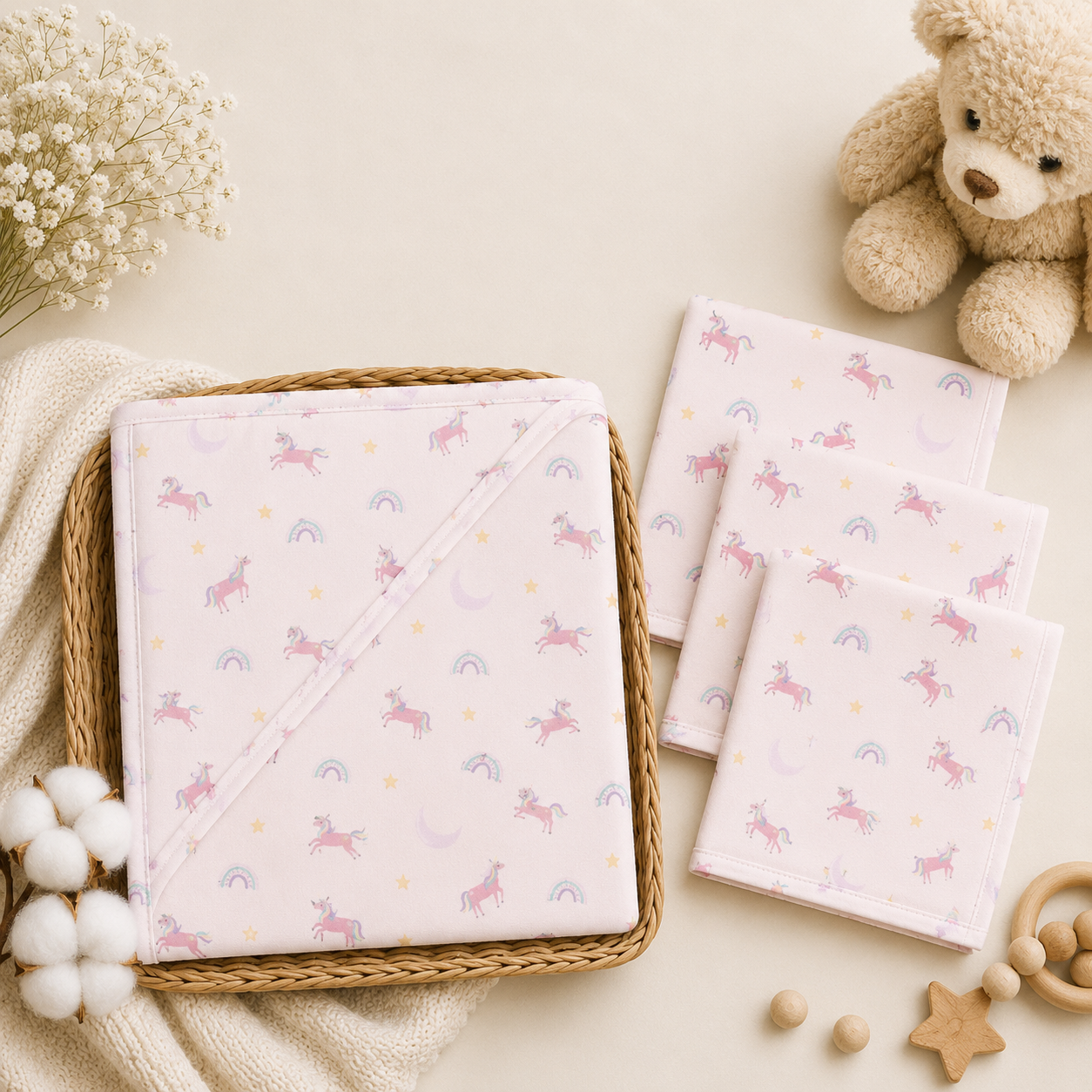 NEWBORN BATHING SET - MAGICAL UNICORN