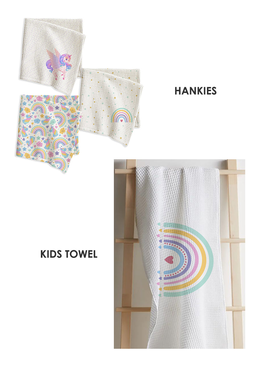 Unicorn Kids Bath Linen Combo – Kids Towel + Hankies
