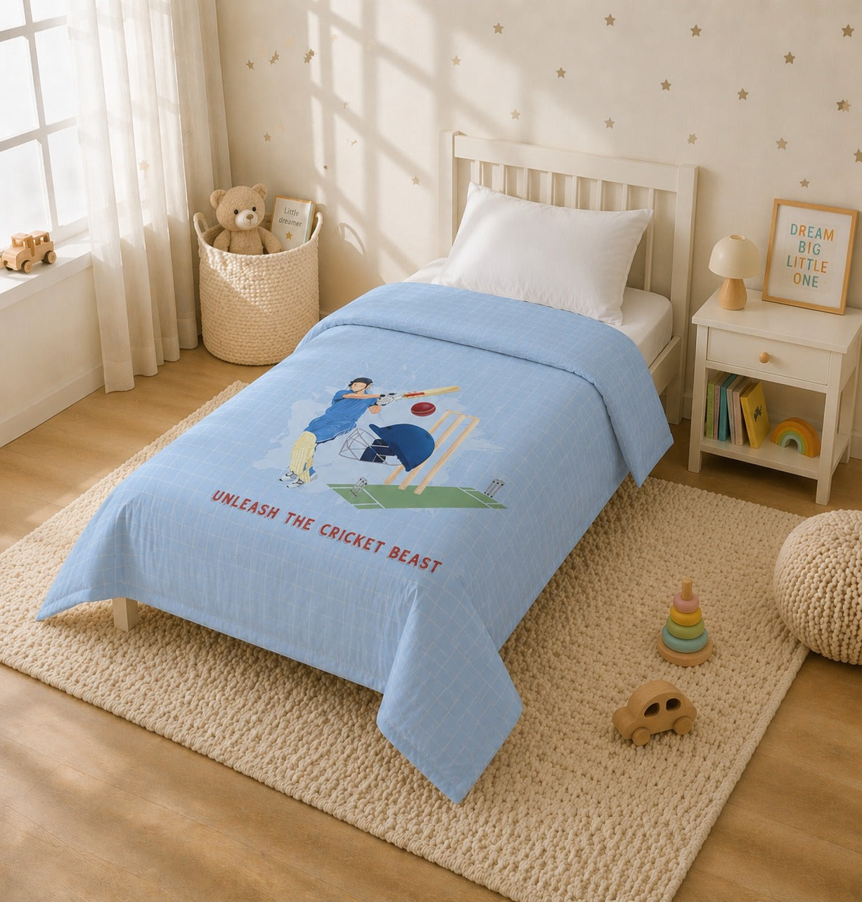 Cricket Champions Reversible Kids Single Quilt