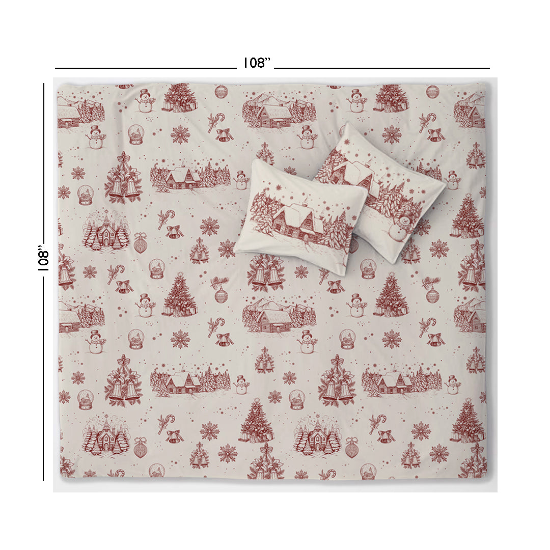 Christmas 100% Cotton Double Bedsheet