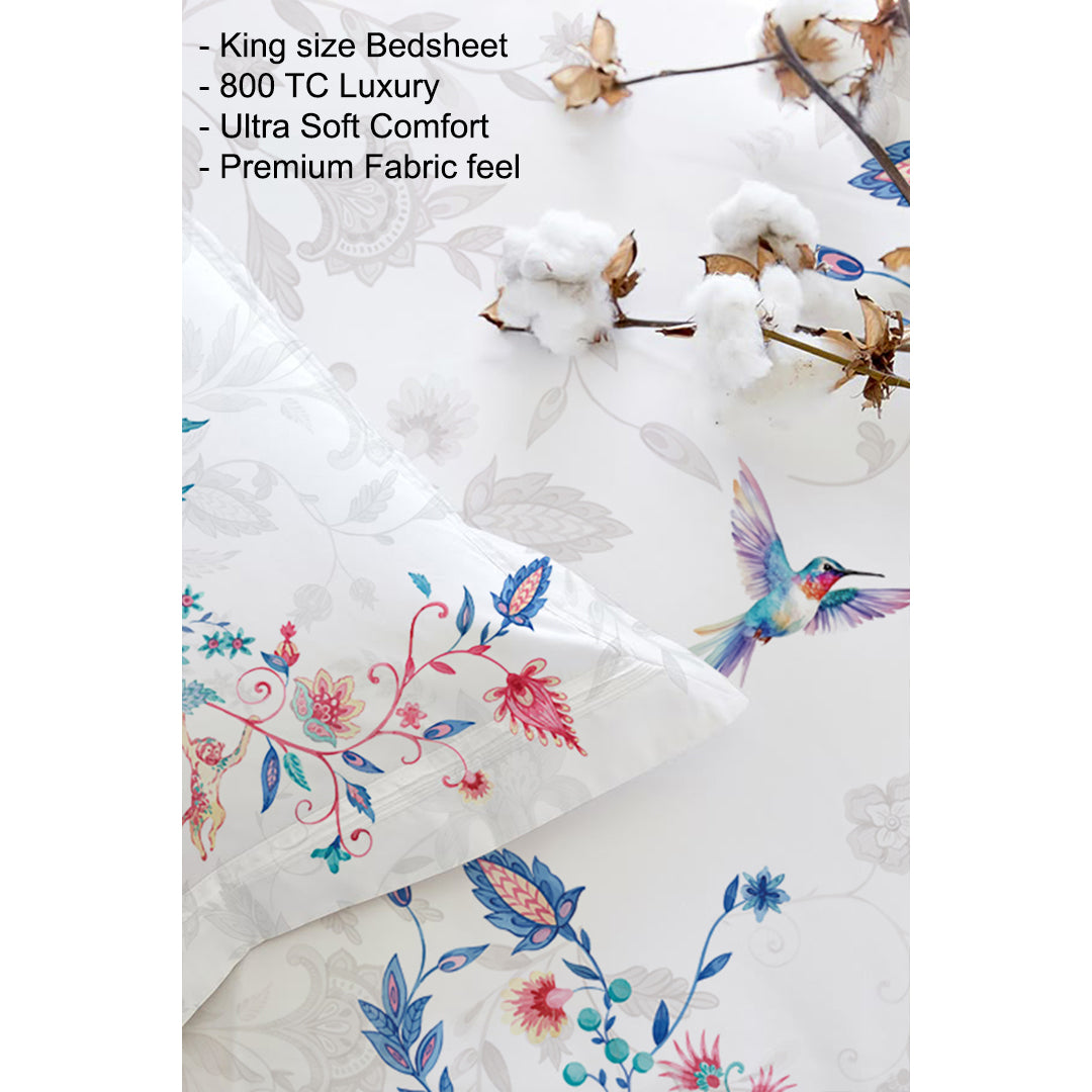 The Enchanting Chintz Luxury Double Bedsheet 800 TC