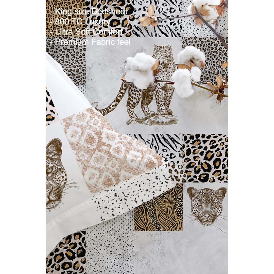 Leopard Luxury Double Bedsheet 800 TC